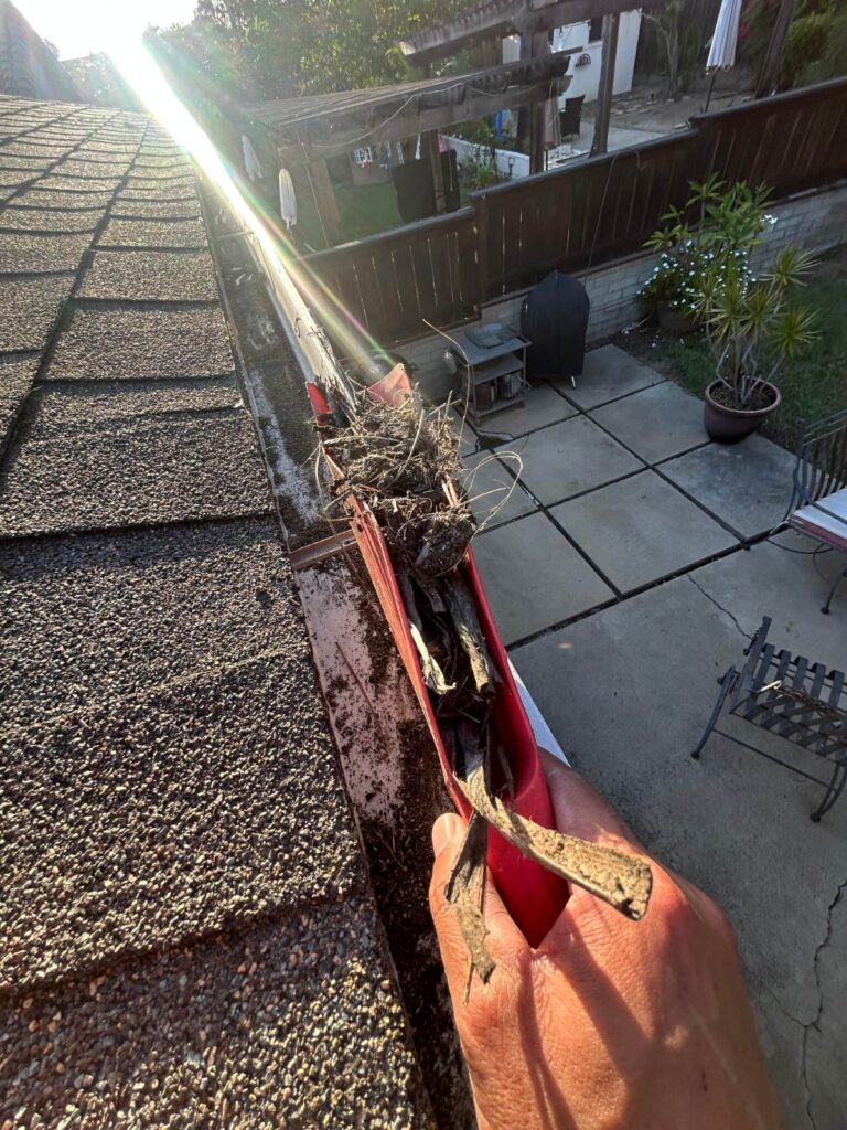 Removing debris by hand
