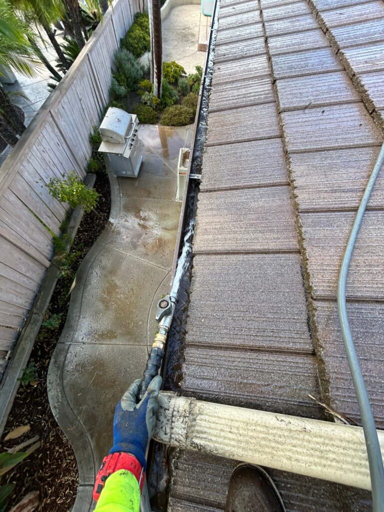 Washing out the gutter