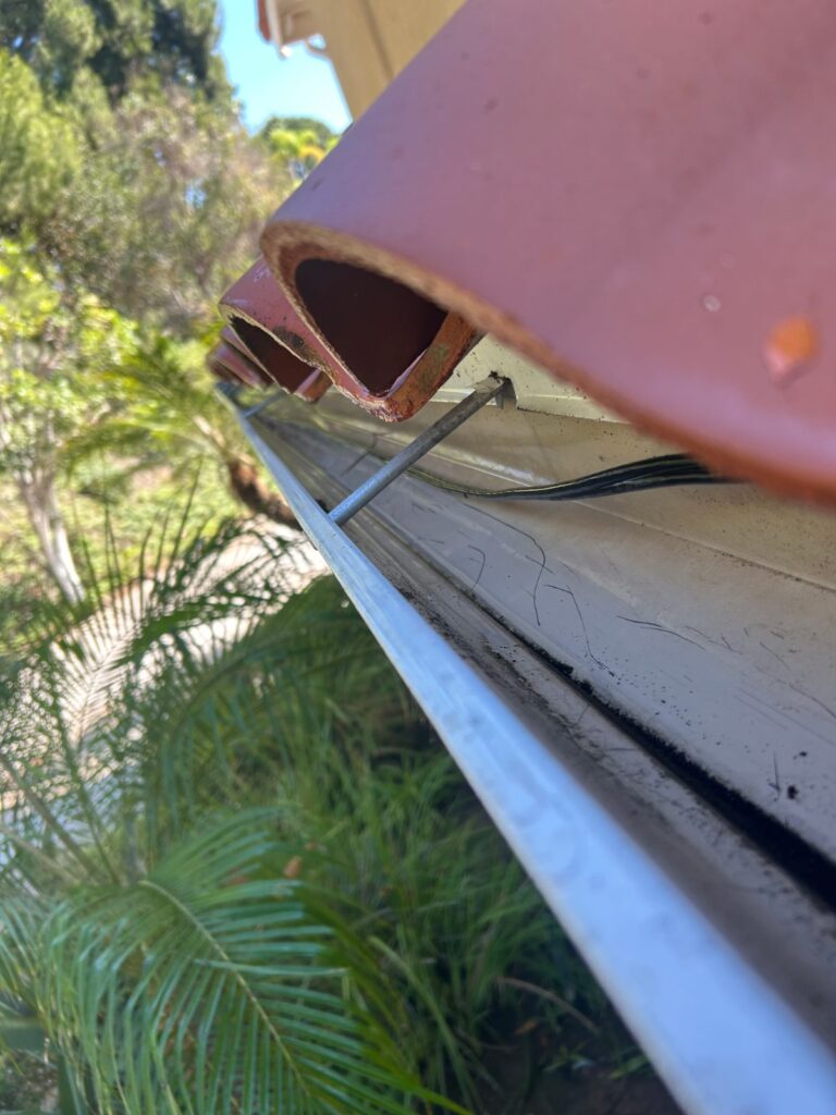 Clear gutter after cleaning