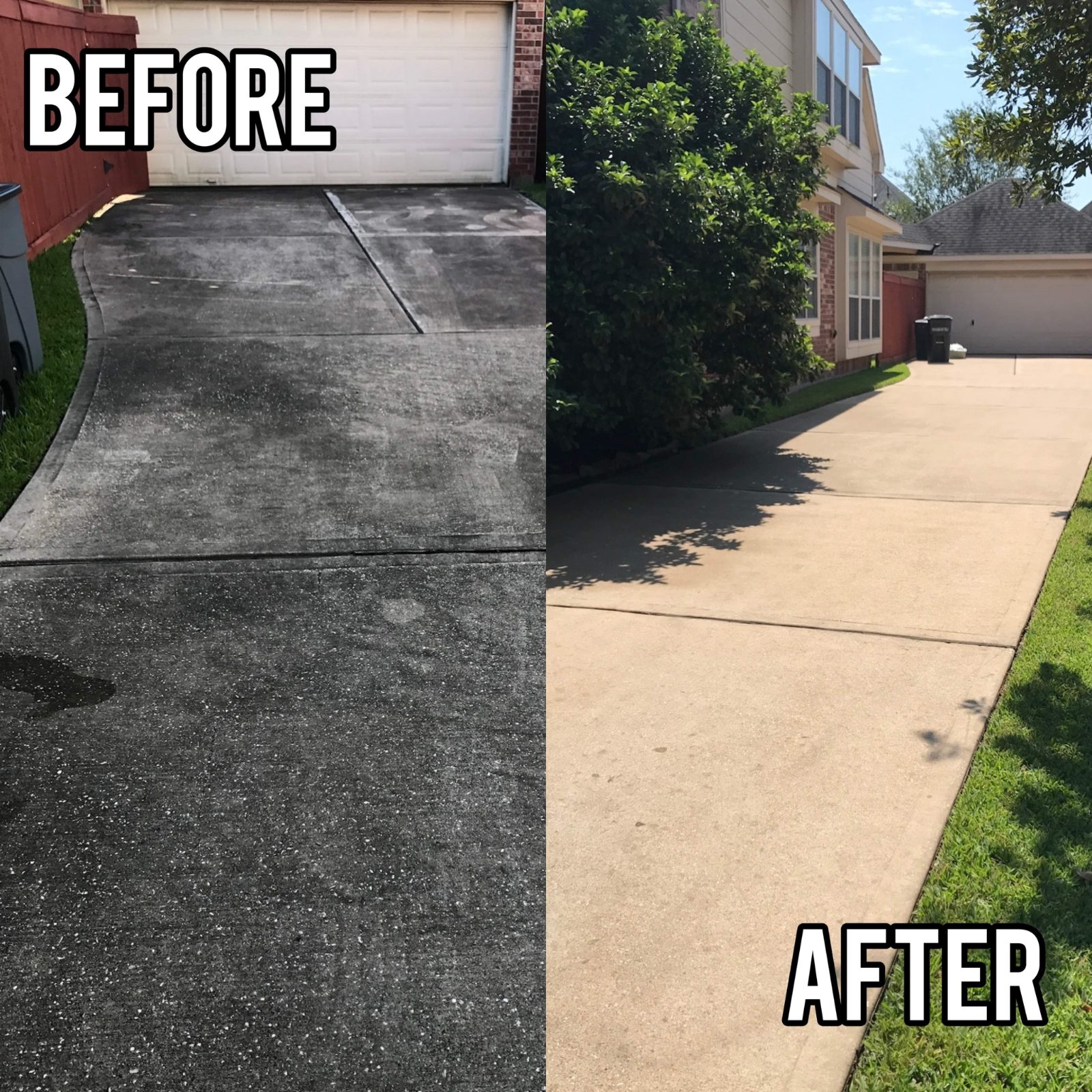 Driveway before and after Driveway before and after pressure washing by Same Day Pressure Wash